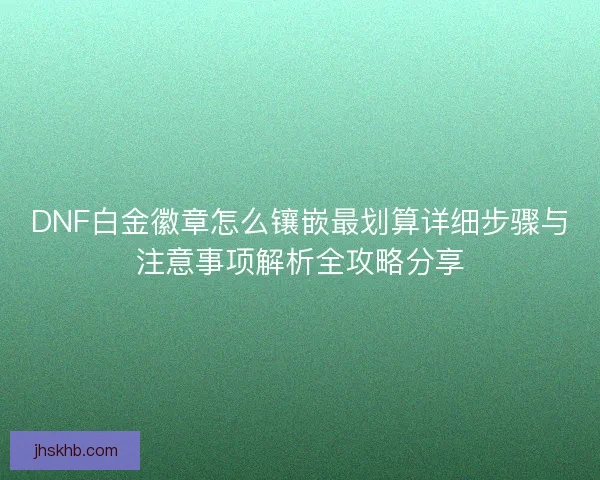 DNF白金徽章怎么镶嵌最划算详细步骤与注意事项解析全攻略分享